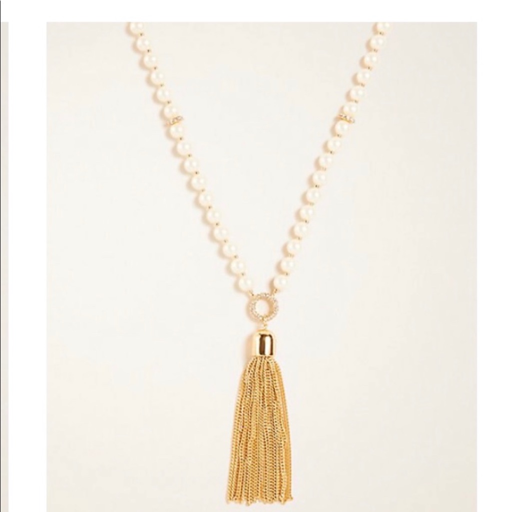 Ann Taylor Beaded Tassel Pendant Necklace 69$